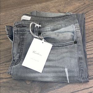 KanCan gray moto jeans